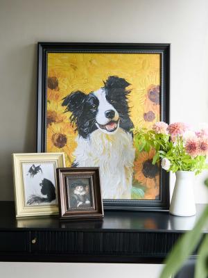 Frame-mounted pet portrait painting - 副本