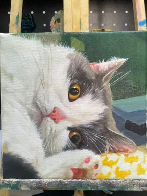 Pure hand-drawn acrylic painting